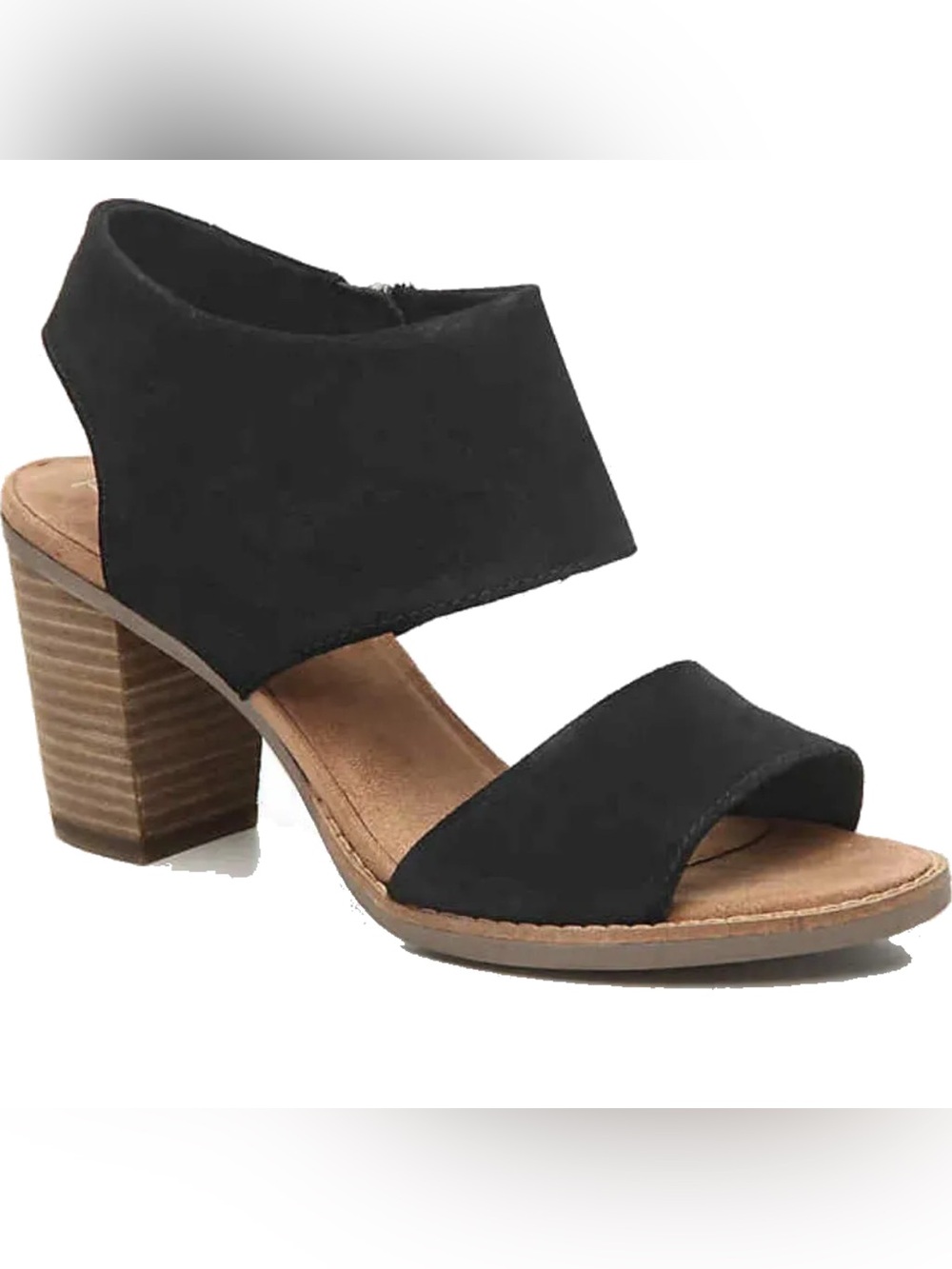 TOMS Women's Majorca Leather Cutout Block Heels black size 6.5